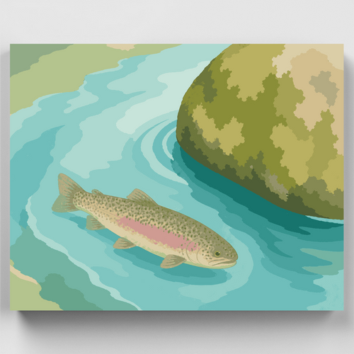 Trout in Quiet Eddy - Paint by Numbers Kit