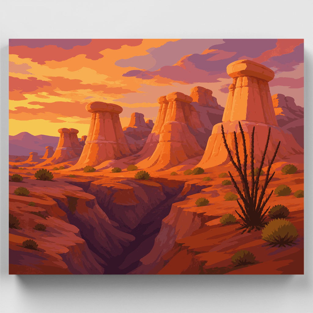 Tuff Canyon Hoodoos - Kit de pintura por números — Estándar