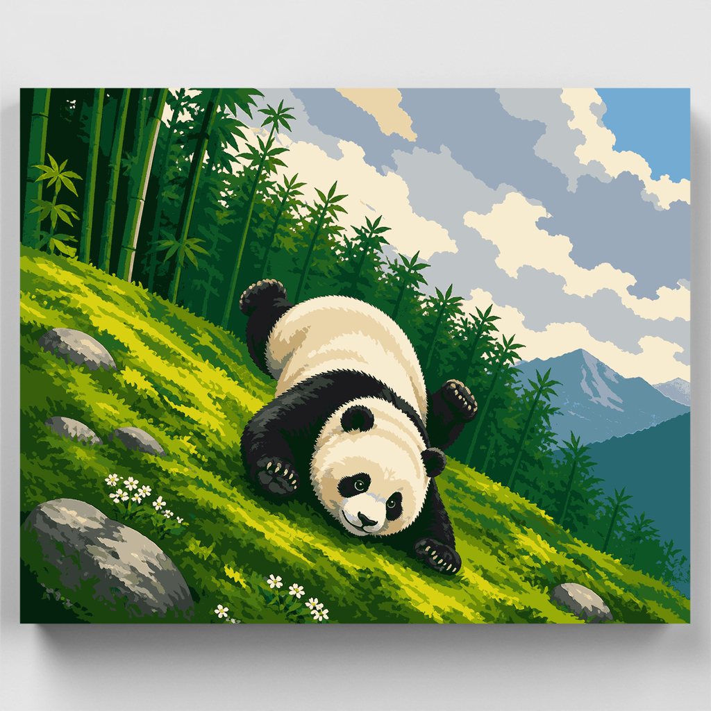 Kit de pintura por números - Panda rodando — Estándar