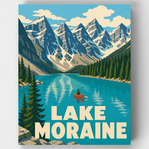 Turquoise Canoe Waters - Paint by Numbers Kit