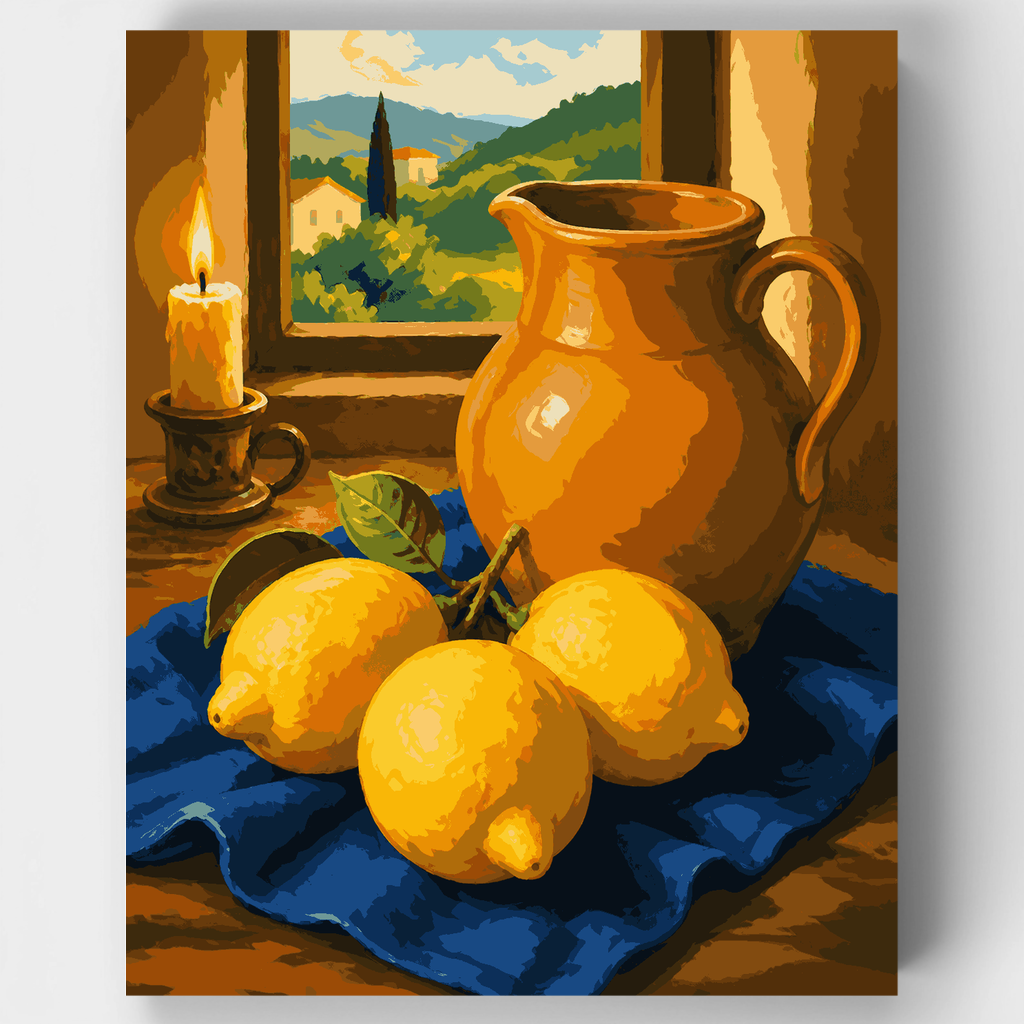 Limones toscanos y jarra - Kit de pintura por números — Estándar