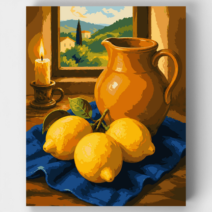 Tuscan Lemons & Pitcher - Paint by Numbers Kit