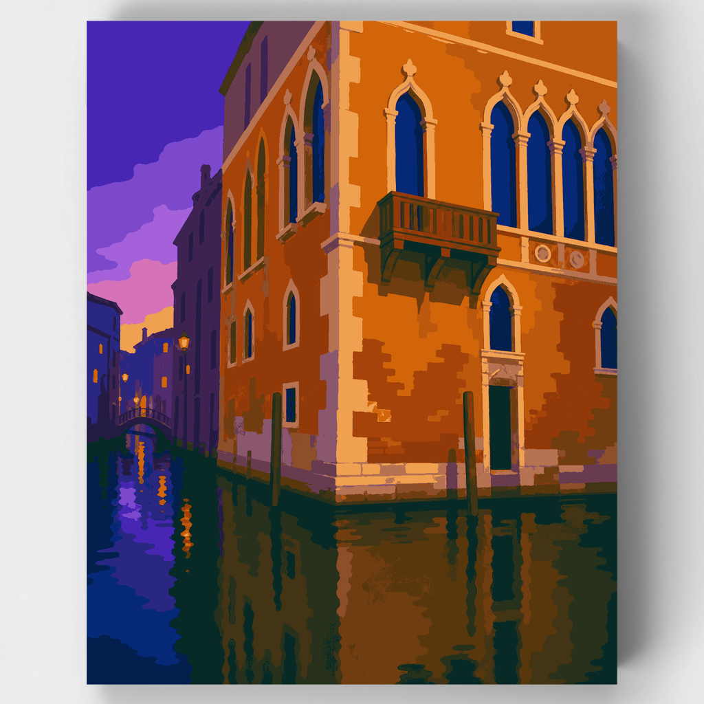 Twilight Canal Palazzo - Paint by Numbers Kit