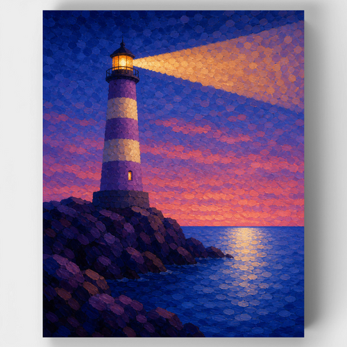 Twilight Lighthouse Beam - Paint by Numbers Kit