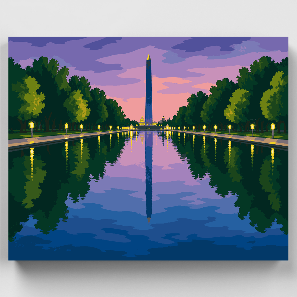 Twilight Reflecting Pool - Paint by Numbers Kit