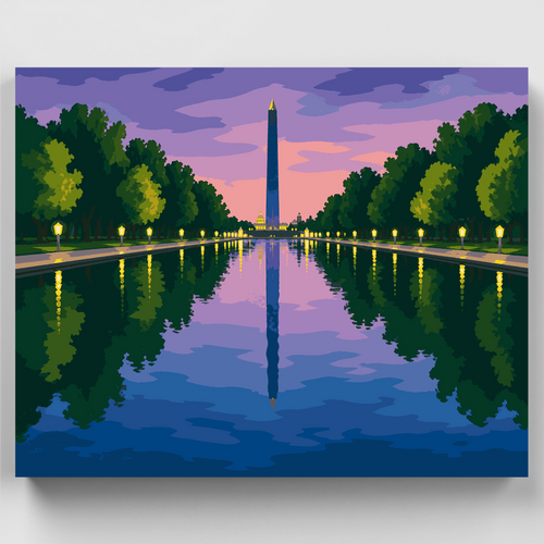 Twilight Reflecting Pool - Paint by Numbers Kit