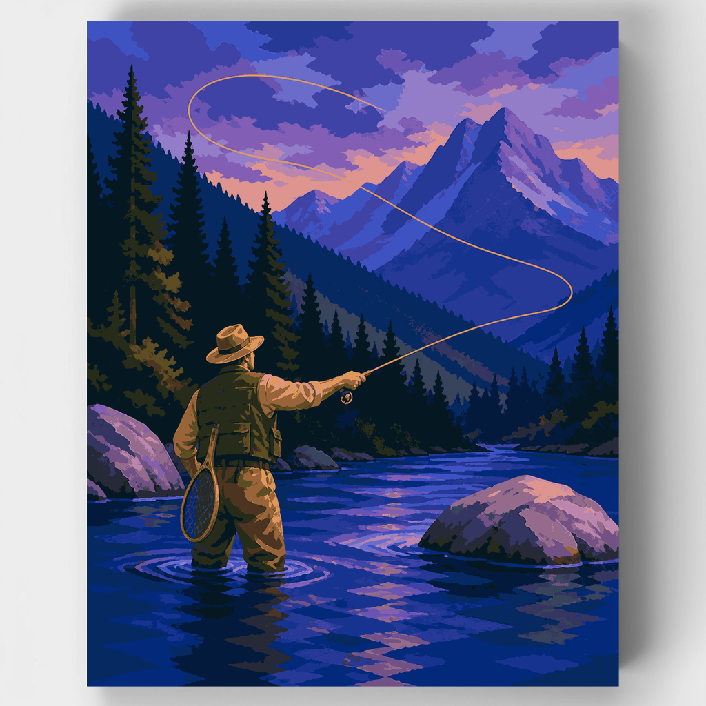 Twilight Trout Cast - Paint by Numbers Kit