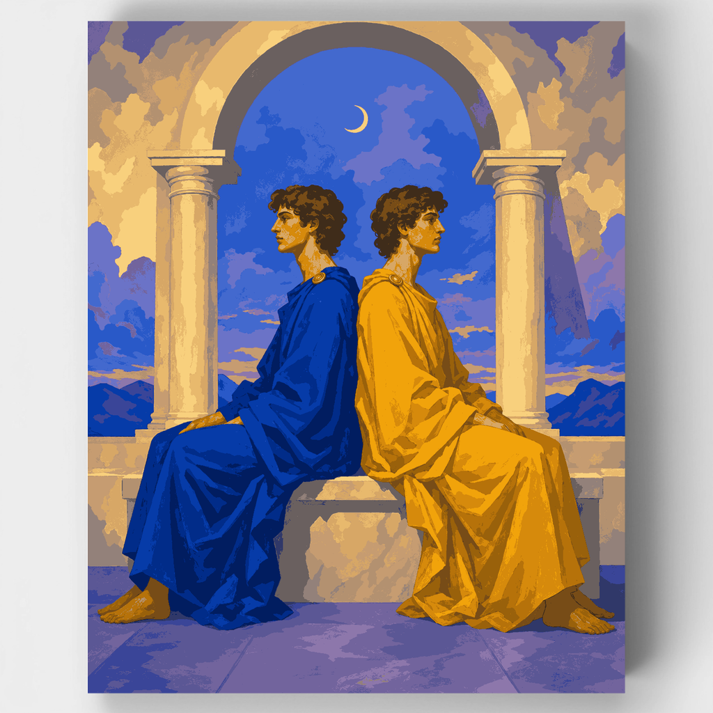 Figuras del zodiaco de los gemelos - Kit de pintura por números — Estándar