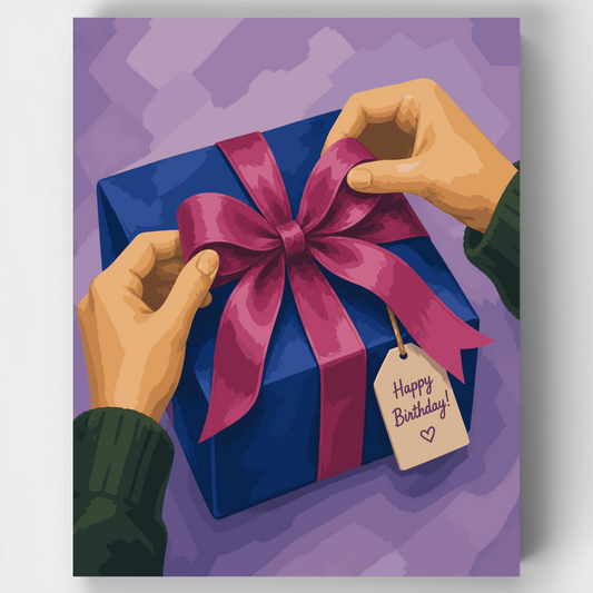 Tying the Birthday Bow - Paint by Numbers Kit