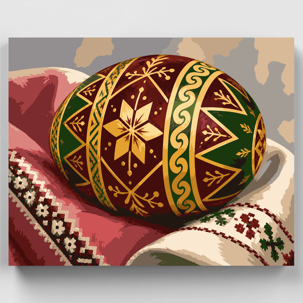 Kit de pintura por números de huevo Pysanka ucraniano — Estándar