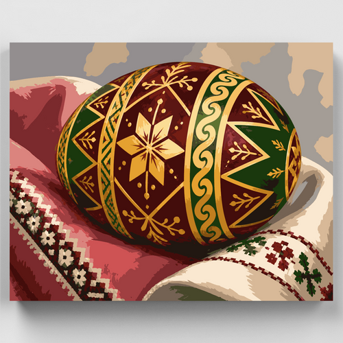 Ukrainian Pysanka Egg - Paint by Numbers Kit