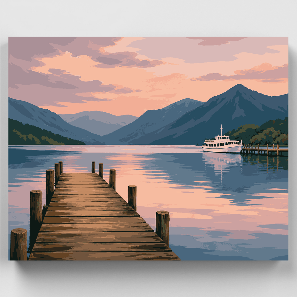 Ullswater Jetty at Dawn - Paint by Numbers Kit