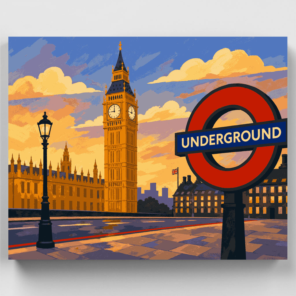 Kit de pintura por números: Underground Roundel y Big Ben — Estándar
