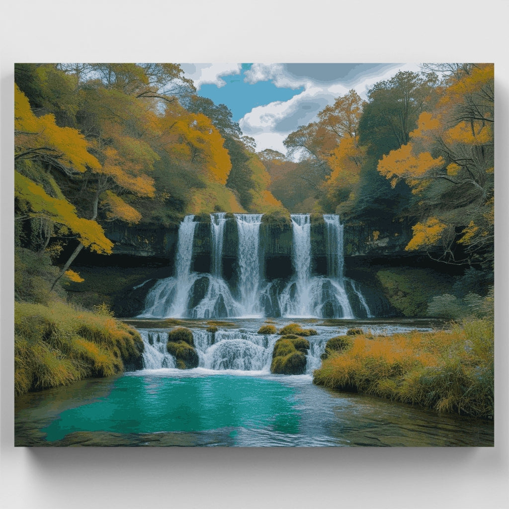 Turquoise Falls Forest Sanctuary - Paint by Numbers Kit