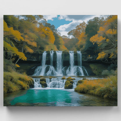 Turquoise Falls Forest Sanctuary - Paint by Numbers Kit