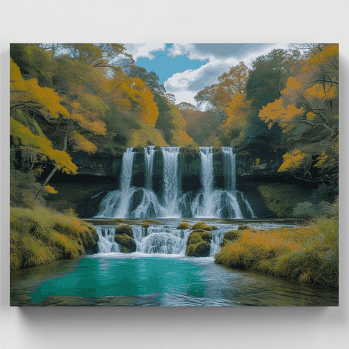 Turquoise Falls Forest Sanctuary - Paint by Numbers Kit