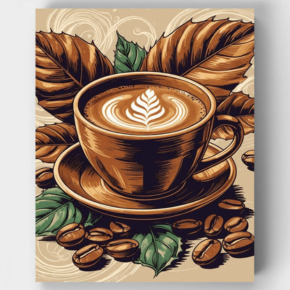 Artisan Coffee and Leaves - Paint by Numbers Kit