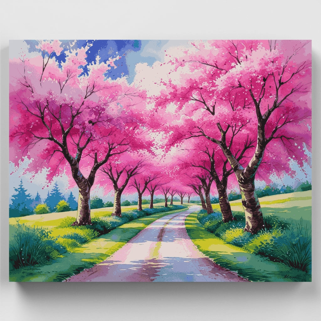 Avenida de los Cerezos en Flor - Kit de pintura por números — Estándar