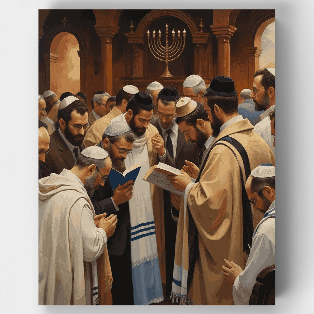 Kit de pintura por números - Oración de la Menorá sagrada — Estándar