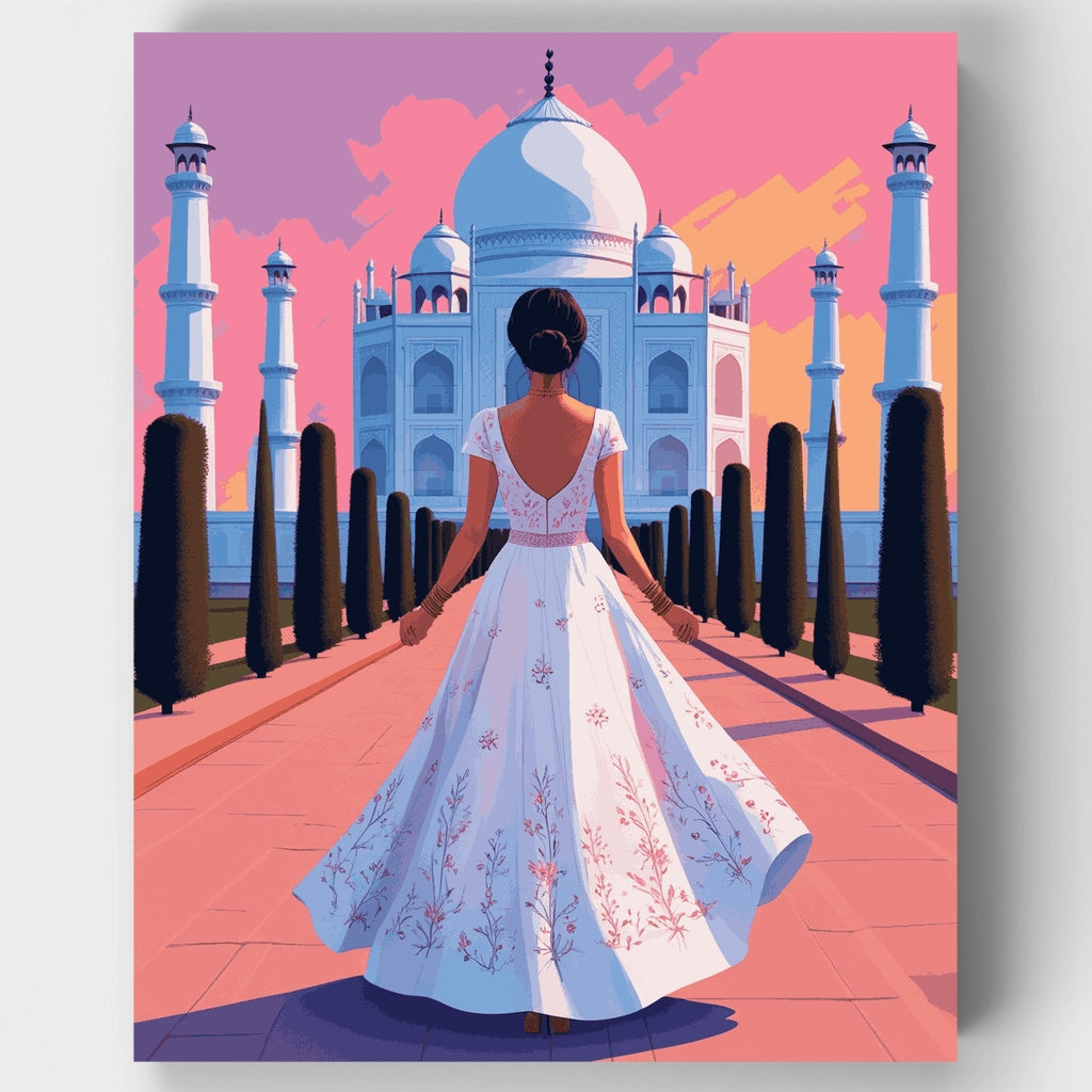 Elegancia del Taj Mahal - Kit de pintura por números — Estándar