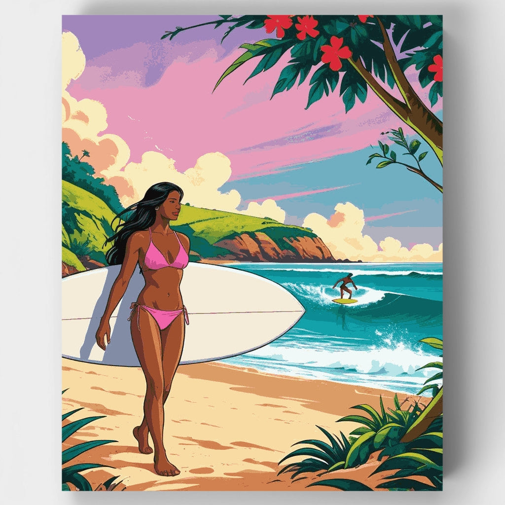 Paraíso del surf tropical - Kit de pintura por números — Estándar