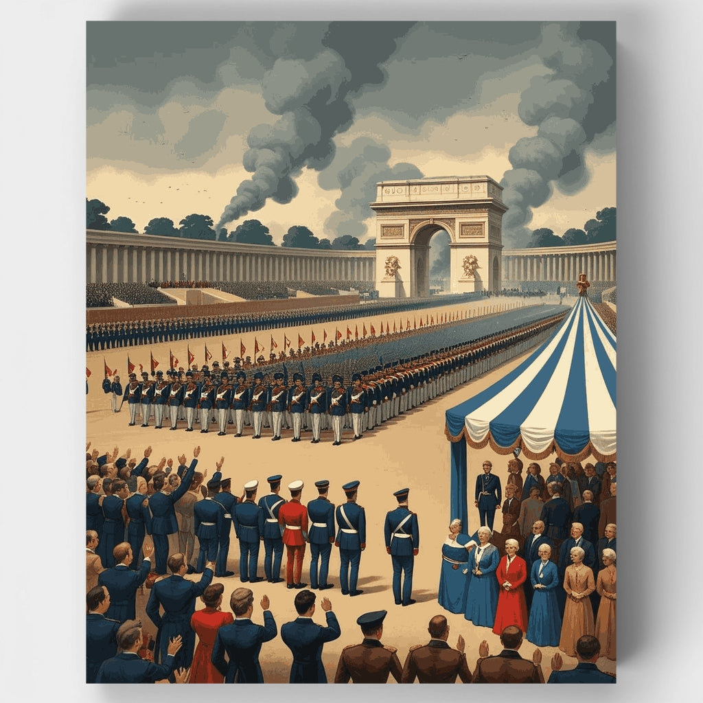 Military Parade at Arc de Triomphe - Paint by Numbers Kit