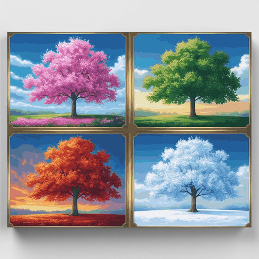 Four Seasons Trees - Paint by Numbers Kit