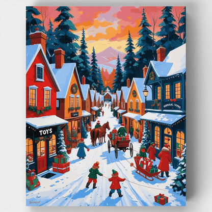Winter Village Christmas - Paint by Numbers Kit