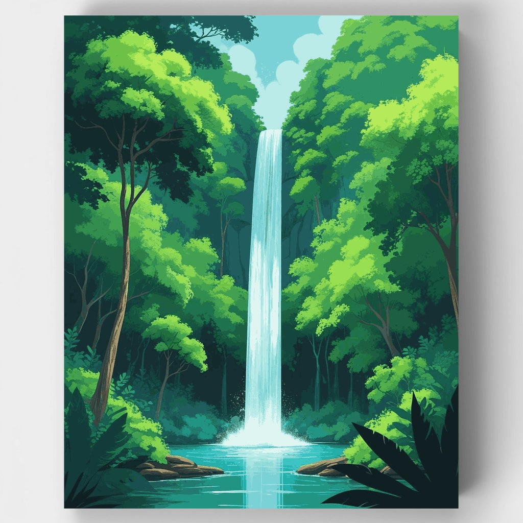 Cascada tranquila - Kit de pintura por números — Estándar