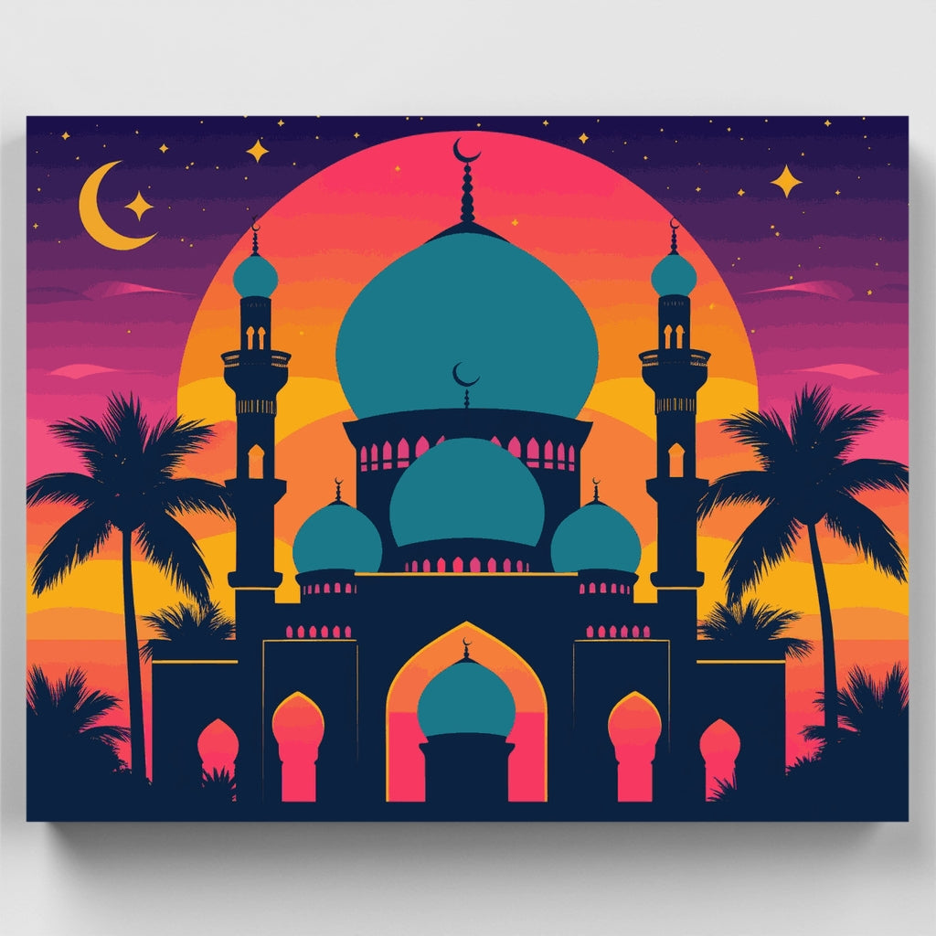 Islamic Mosque at Sunset - Paint by Numbers Kit