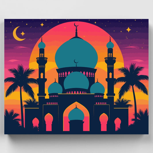 Islamic Mosque at Sunset - Paint by Numbers Kit