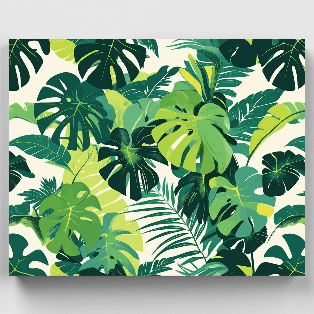 Paraíso de exuberante follaje tropical - Kit de pintura por números — Estándar