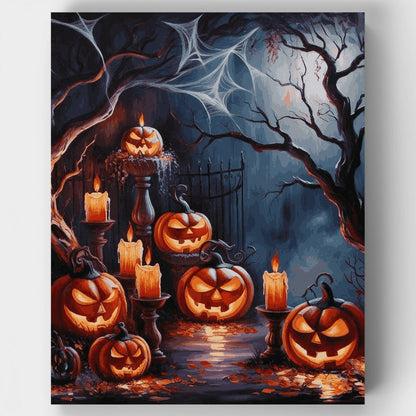 Spooky Halloween Scene - Paint by Numbers Kit