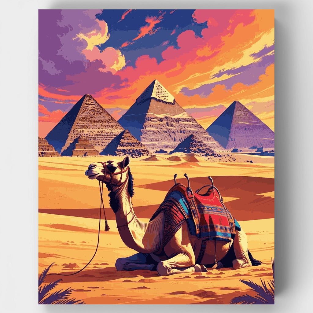 Viaje en camello por el antiguo Egipto - Kit de pintura por números — Estándar