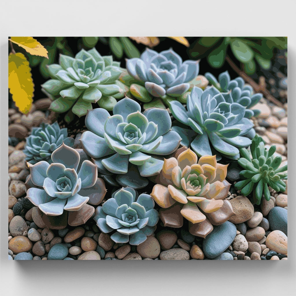 Serene Succulent Rock Garden - Paint by Numbers Kit