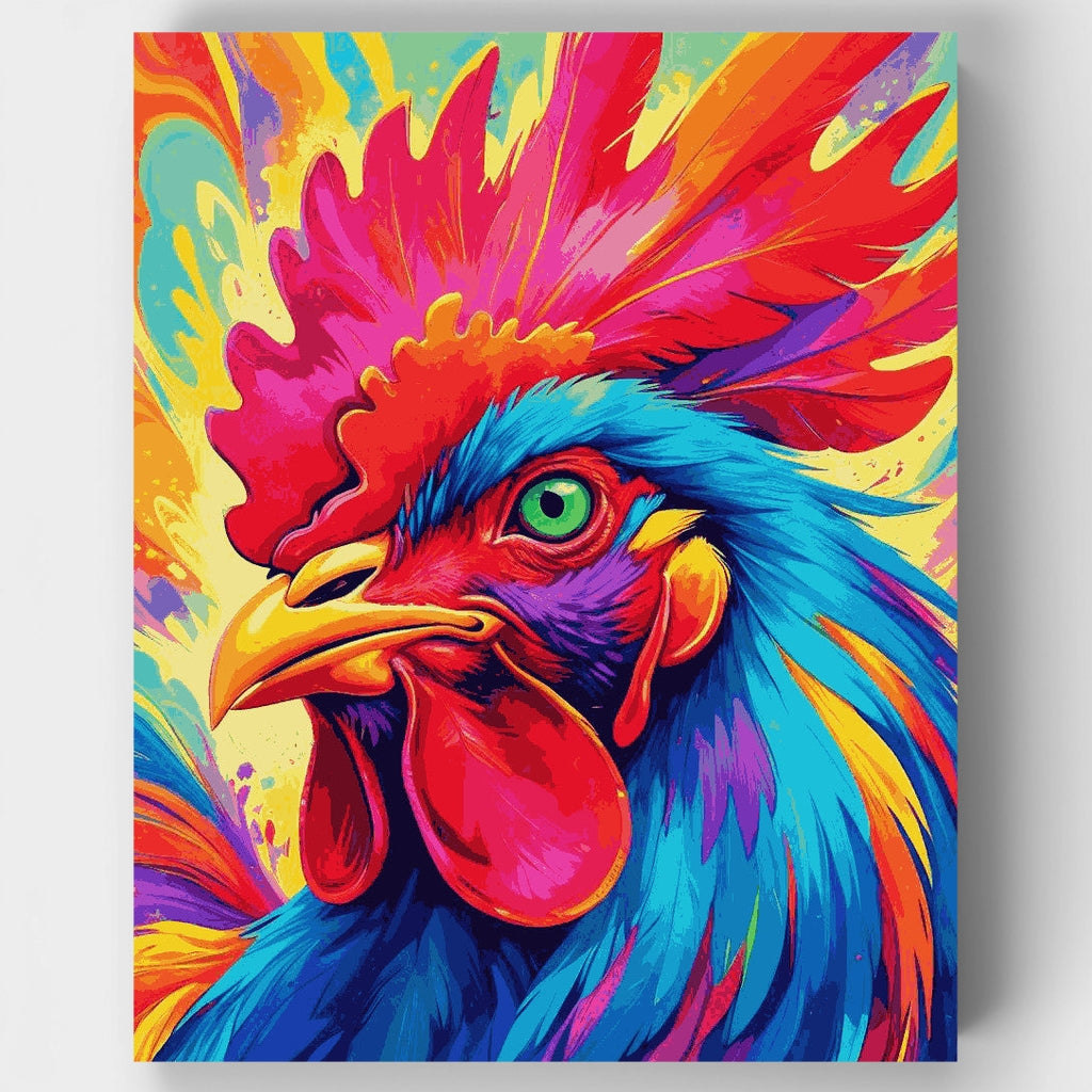 Espíritu de gallo vibrante - Kit de pintura por números — Estándar