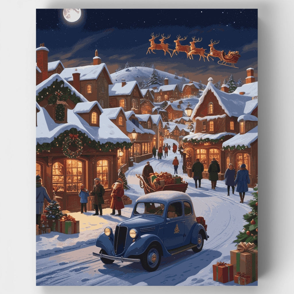 Snowy Christmas Town - Paint by Numbers Kit