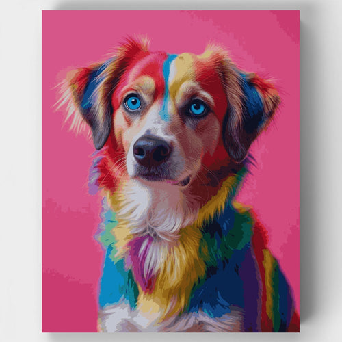 Colorful Dog Portrait - Paint by Numbers Kit