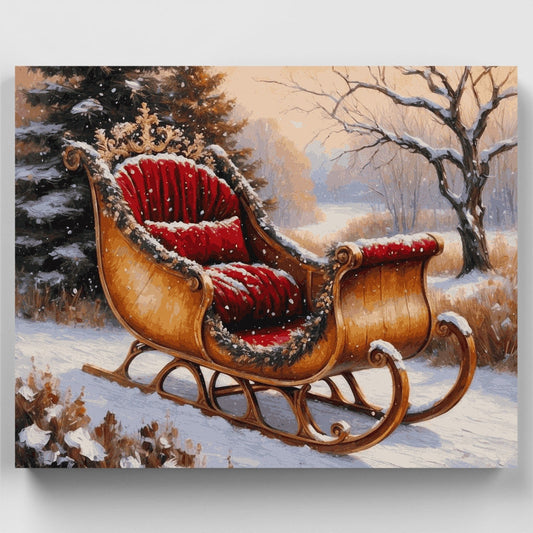 Winter Wonderland Sleigh - Paint by Numbers Kit
