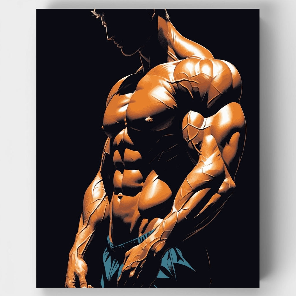 Estudio de figura masculina musculosa - Kit de pintura por números — Estándar