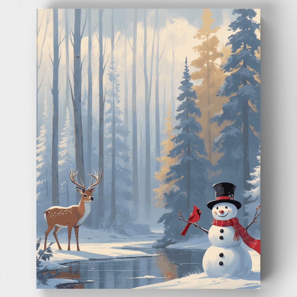 Winter Forest Friends - Paint by Numbers Kit