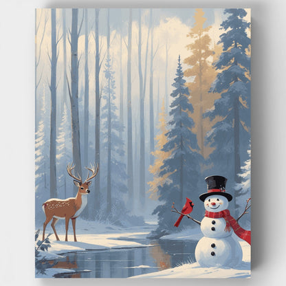 Winter Forest Friends - Paint by Numbers Kit