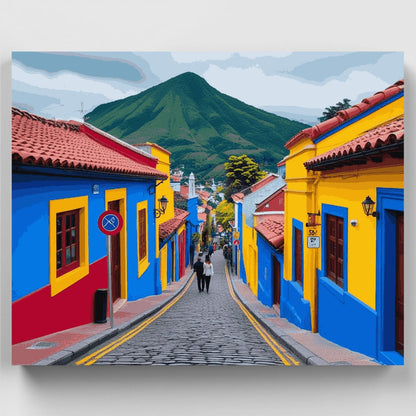 Colorful Colombian Street - Paint by Numbers Kit