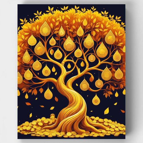 Golden Money Tree - Paint by Numbers Kit