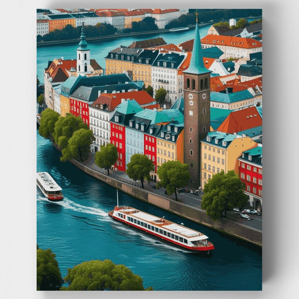 Copenhagen Waterfront - Paint by Numbers Kit