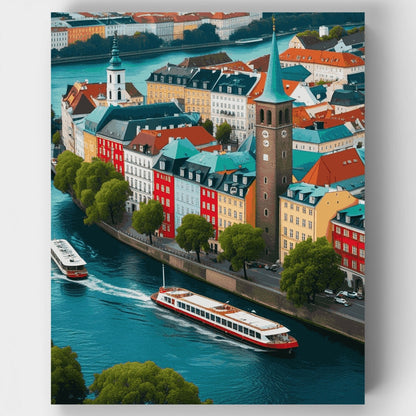 Copenhagen Waterfront - Paint by Numbers Kit