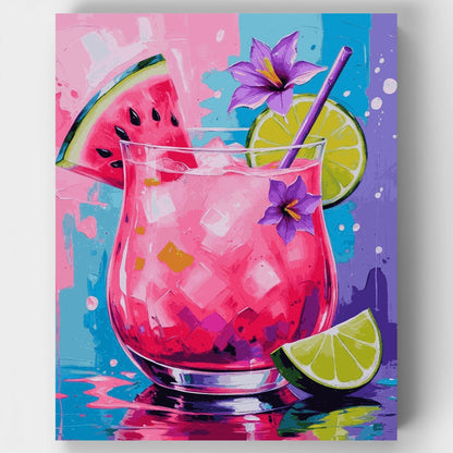 Tropical Watermelon Cocktail - Paint by Numbers Kit