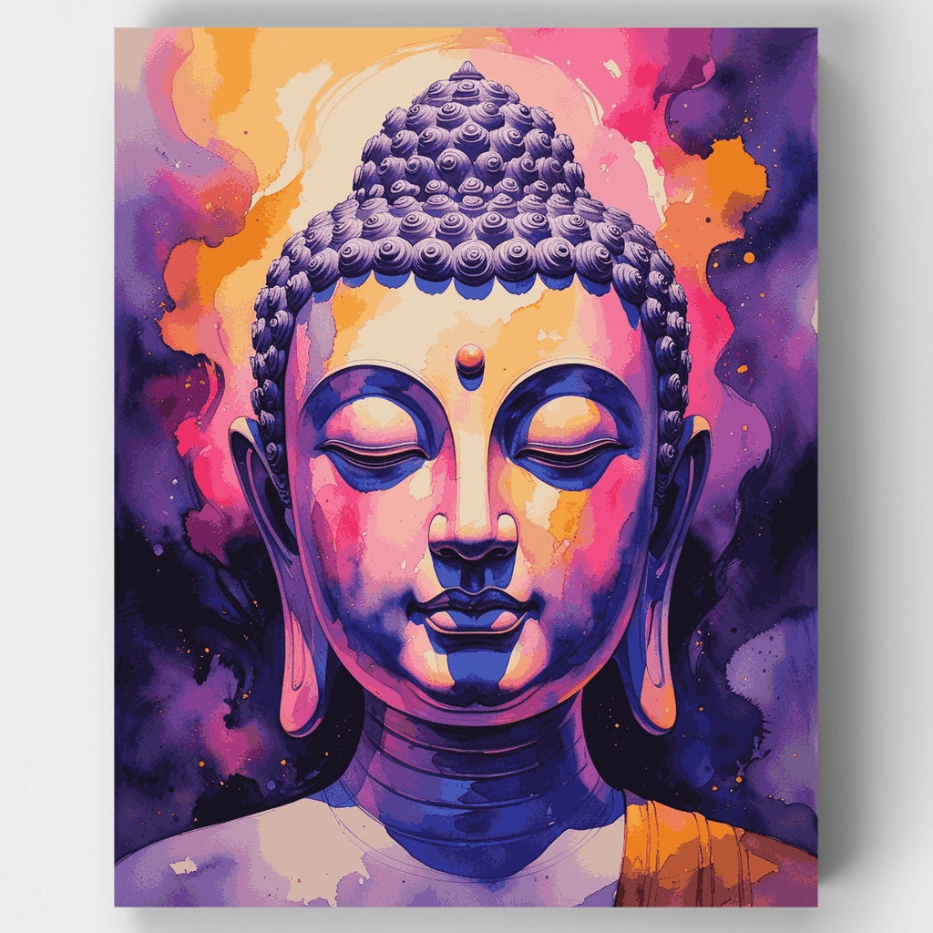 Kit de pintura por números: Iluminación de Buda cósmico — Estándar