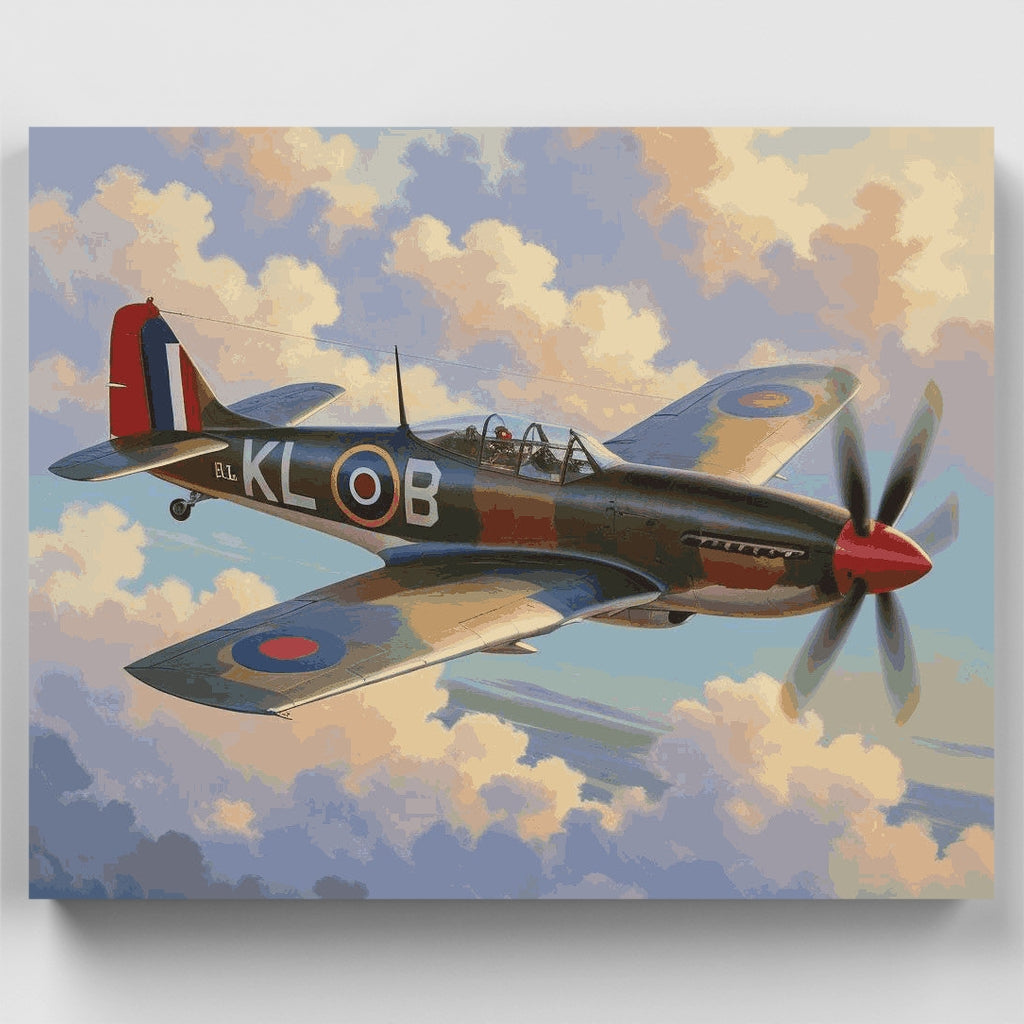 RAF Spitfire Cloud Patrol - Paint by Numbers Kit