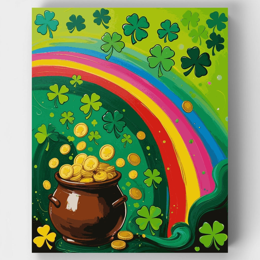 St. Patrick's Day Rainbow Pot of Gold - Paint by Numbers Kit